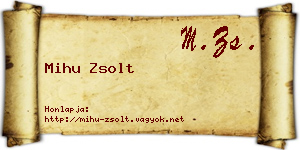 Mihu Zsolt névjegykártya